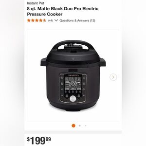 Instant Pot Matte Black Duo Pro Electric Pressure Cooker